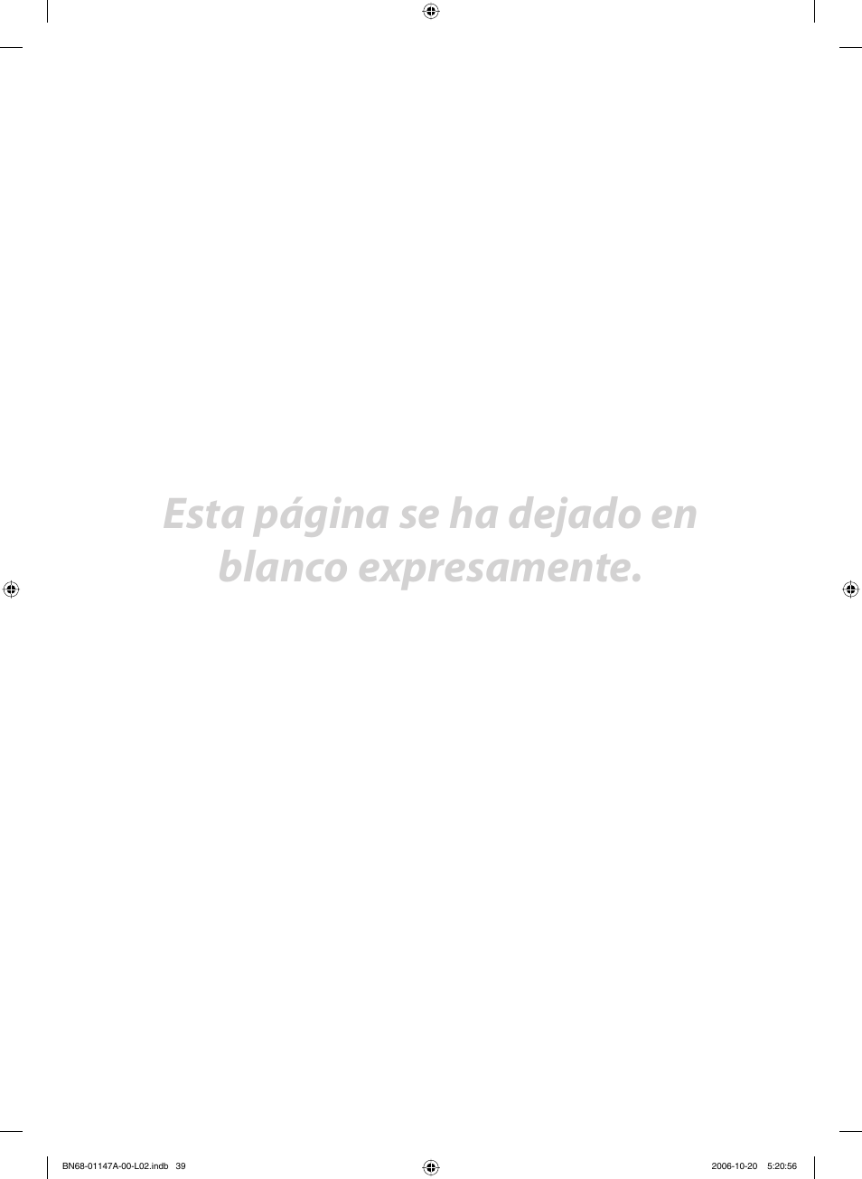 Esta página se ha dejado en blanco expresamente | Samsung LE32S66BD User Manual | Page 80 / 81