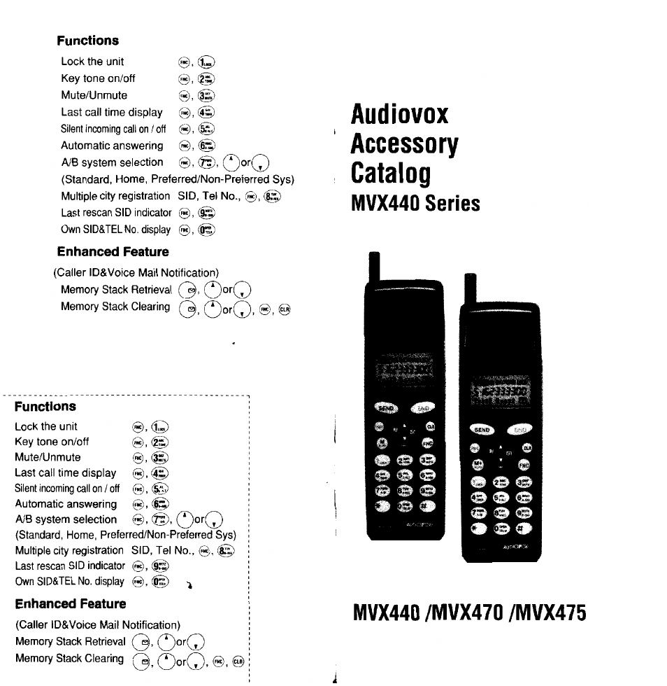Mvx440 /mvx470 /mvx475, Audiovox accessory catalog, Mvx440 series | 0, (g) | Audiovox MVX-470 User Manual | Page 24 / 26