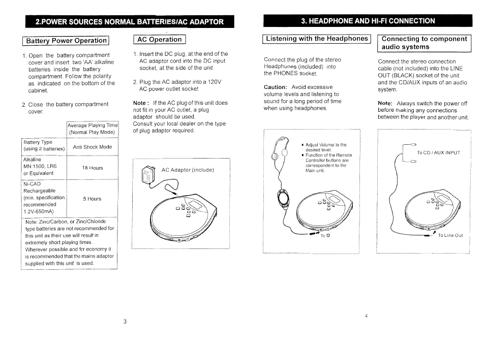 P0wer sources normal batteries/ac adaptor | Audiovox CE170S User Manual | Page 3 / 7