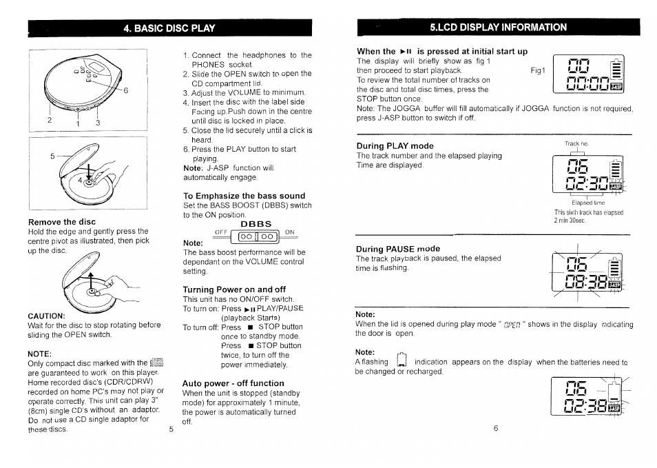 Basic disc play, Lcd display information, Nz’do | Uu .jljts | Audiovox CE170S User Manual | Page 4 / 7