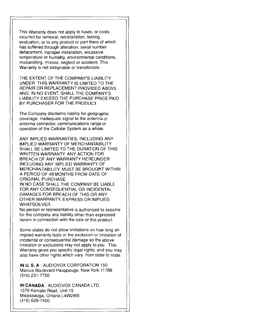 Audiovox SBC Series User Manual | Page 14 / 14