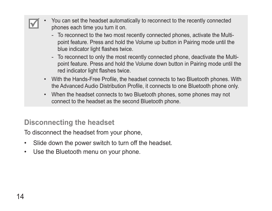 Disconnecting.the.headset | Samsung BHM3500 User Manual | Page 16 / 87