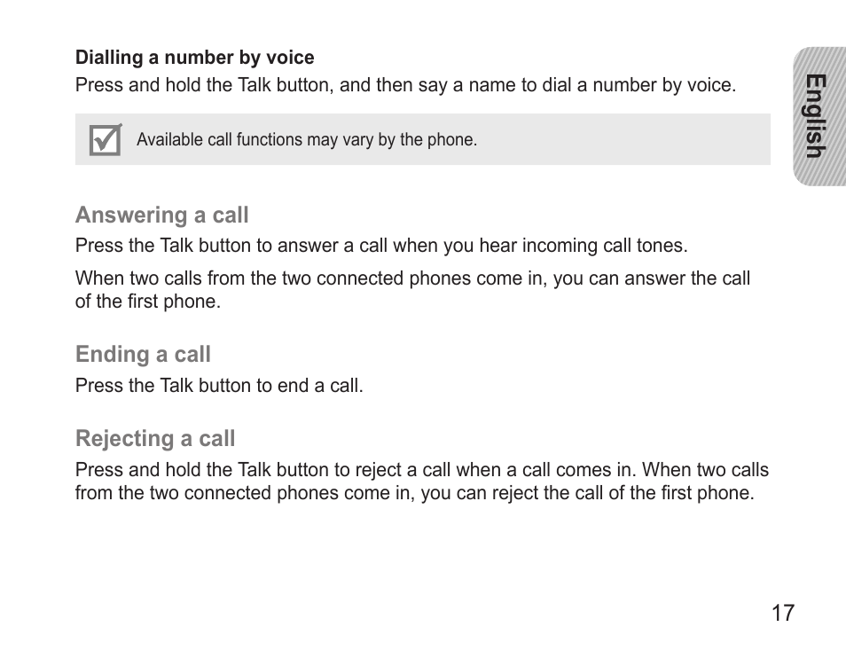 English | Samsung BHM3500 User Manual | Page 19 / 87