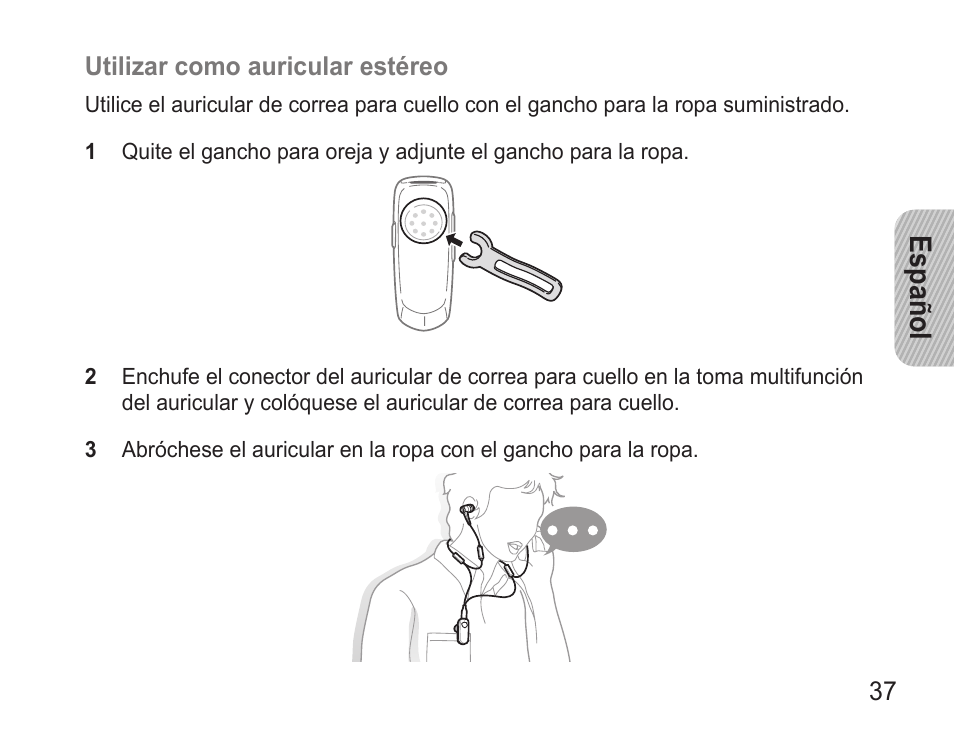 Español | Samsung BHM3500 User Manual | Page 39 / 87