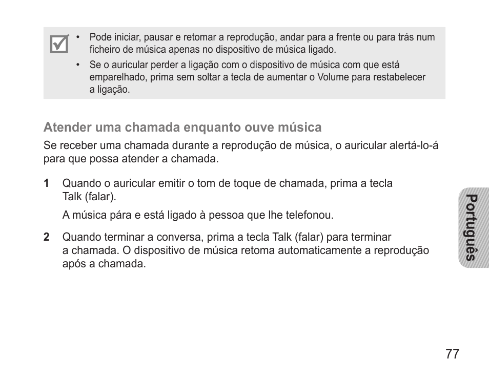 Português | Samsung BHM3500 User Manual | Page 79 / 87