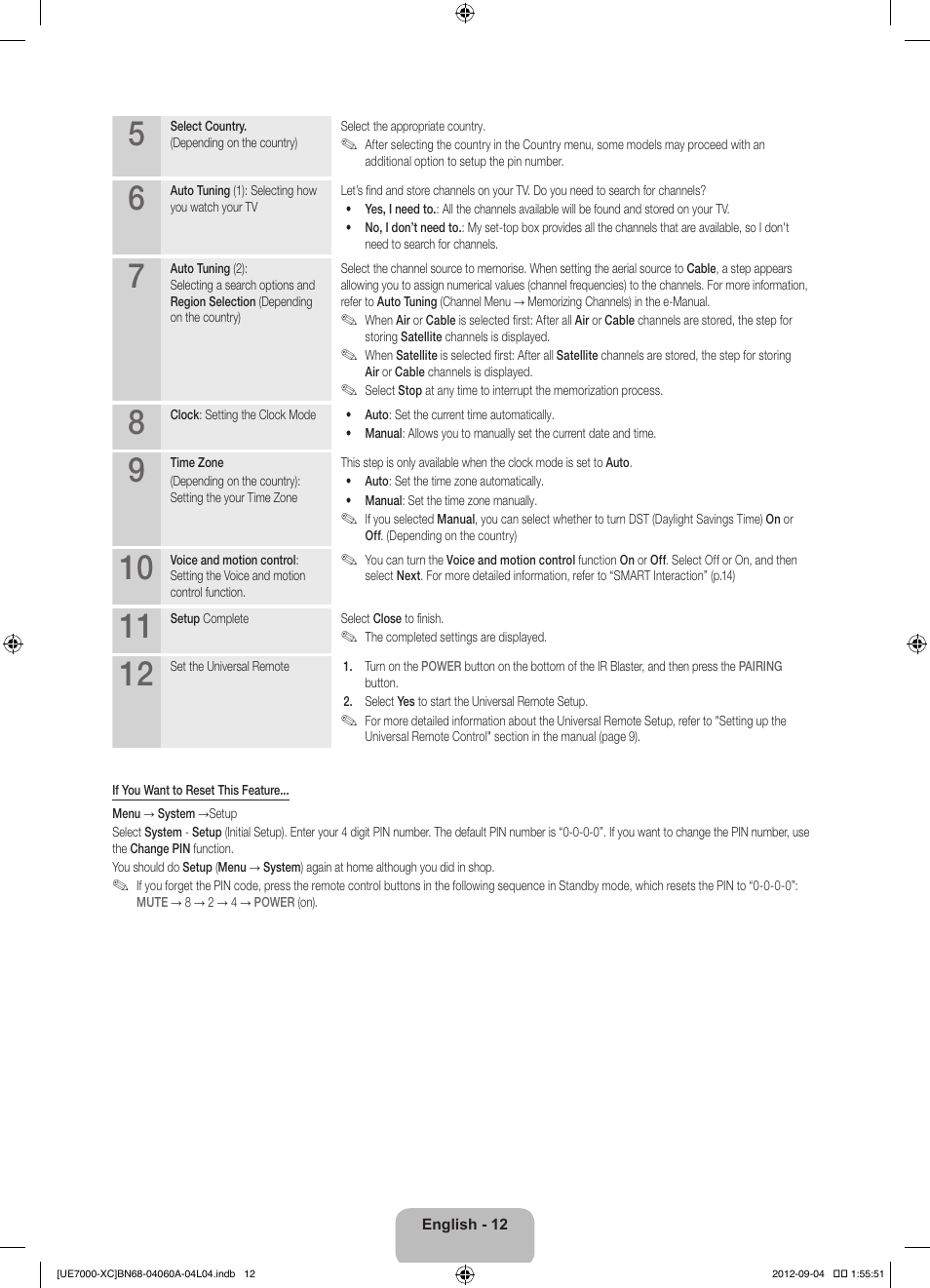 Samsung UE40ES7000S User Manual | Page 12 / 93