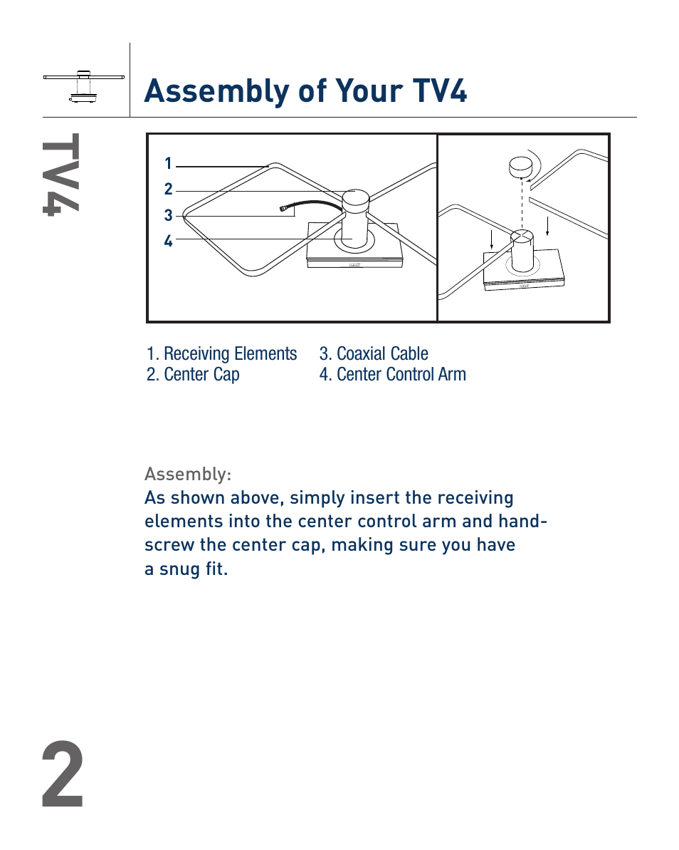 Assembly of your tv4 | Audiovox TV4 User Manual | Page 3 / 8