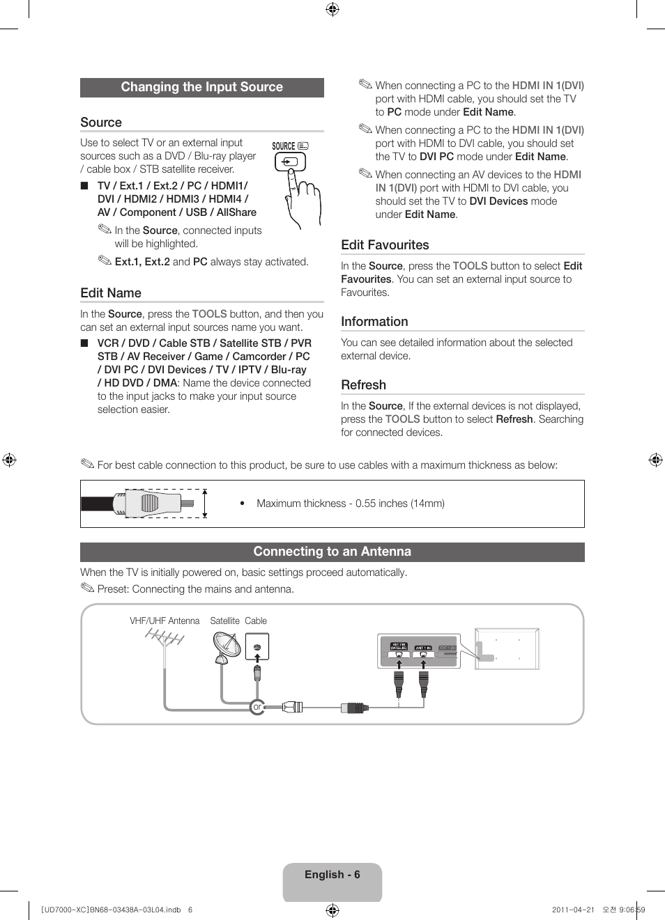 Samsung UE46D7000LS User Manual | Page 6 / 82