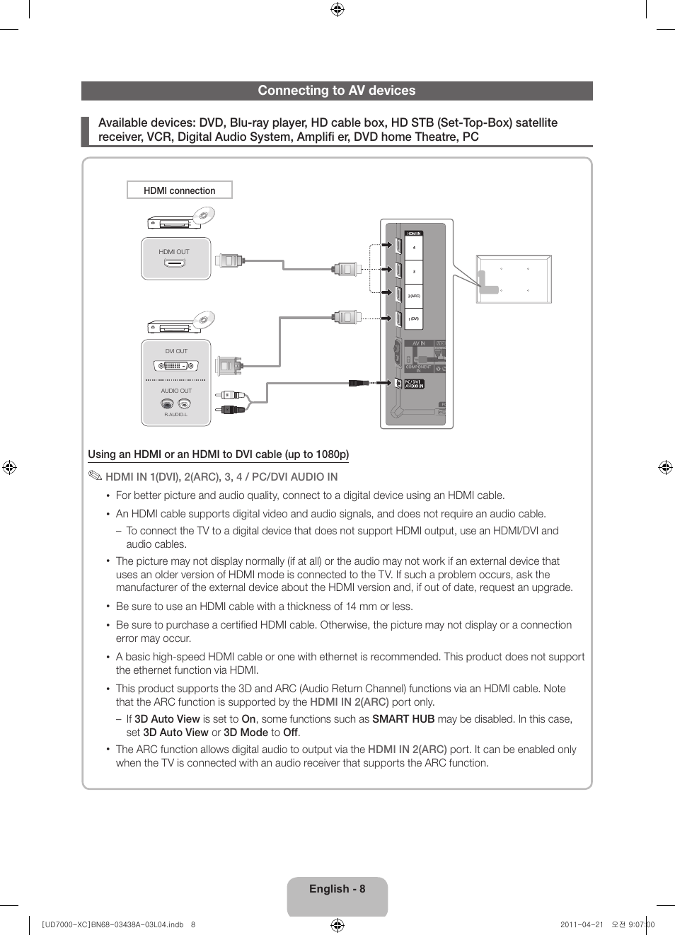 Samsung UE46D7000LS User Manual | Page 8 / 82