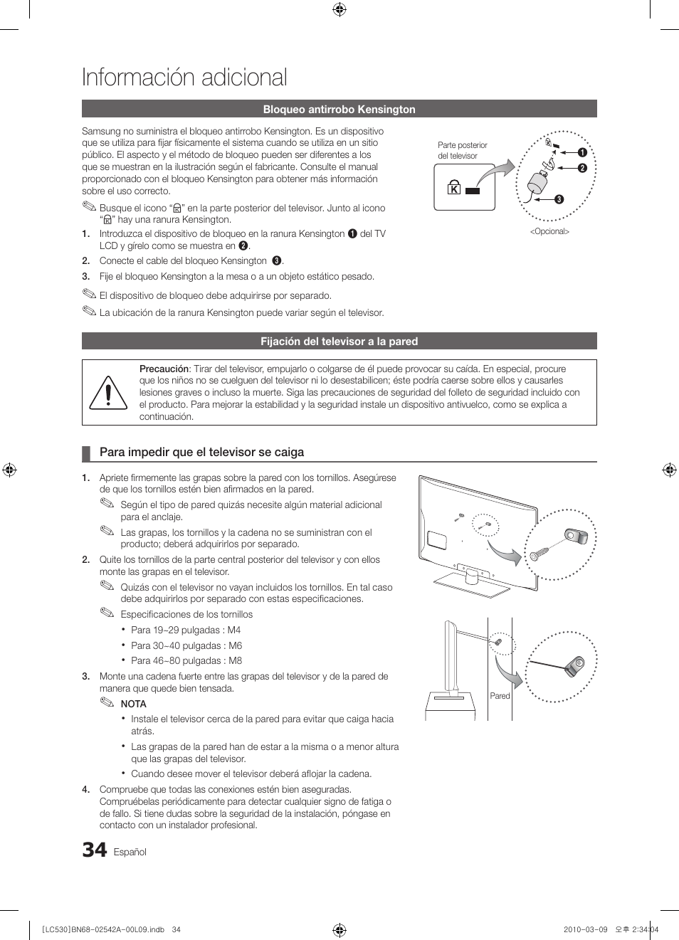 Información adicional | Samsung LE37C530F1W User Manual | Page 110 / 231