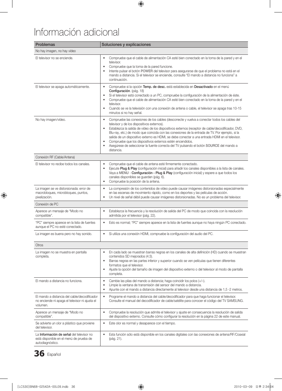 Información adicional | Samsung LE37C530F1W User Manual | Page 112 / 231