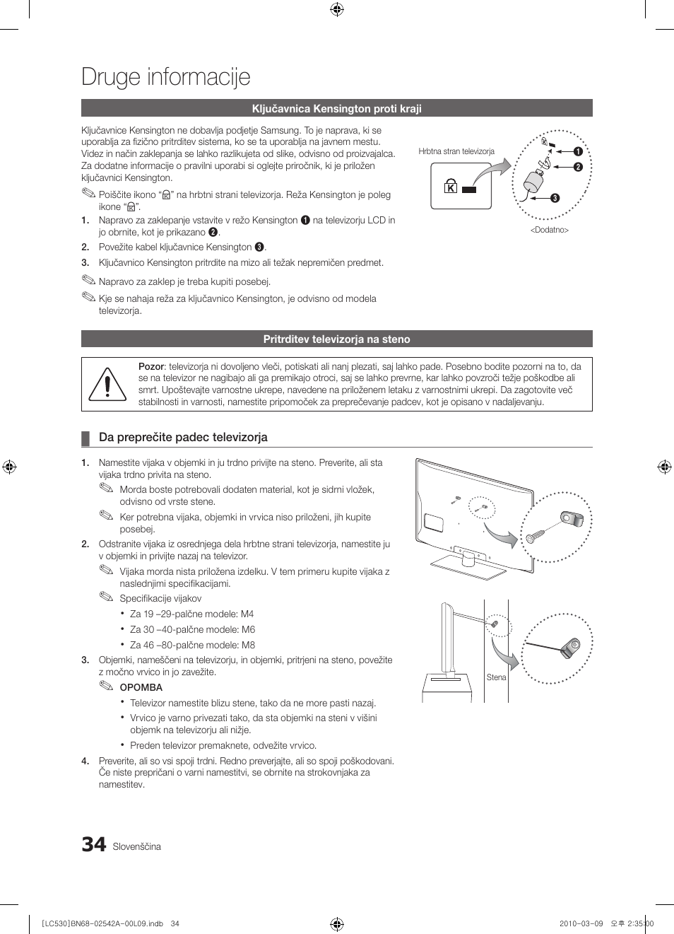 Druge informacije | Samsung LE37C530F1W User Manual | Page 186 / 231