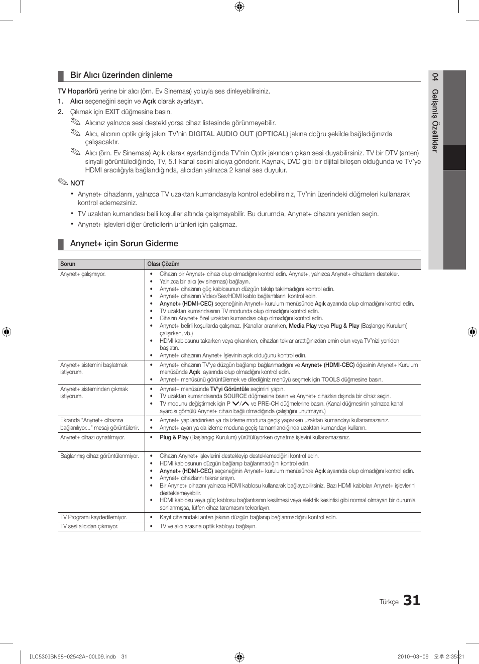 Samsung LE37C530F1W User Manual | Page 221 / 231