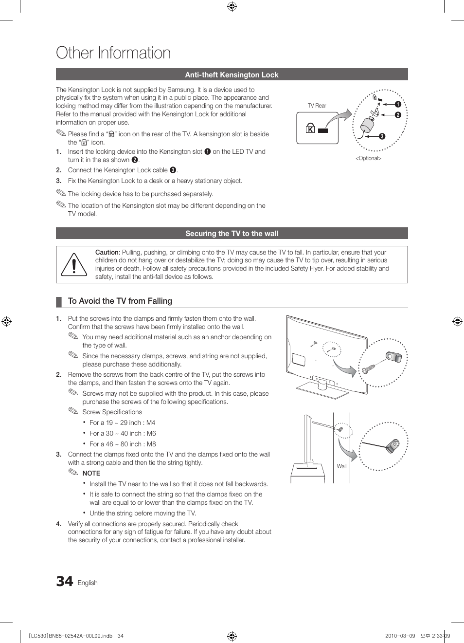 Other information | Samsung LE37C530F1W User Manual | Page 34 / 231