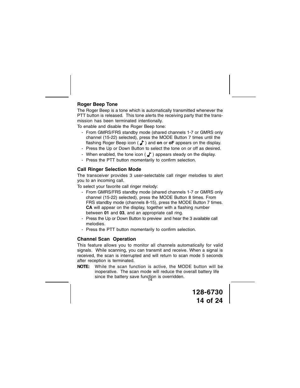 Audiovox GMRS7001-2 User Manual | Page 14 / 24