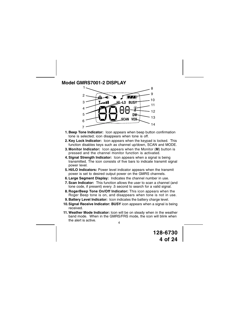 Audiovox GMRS7001-2 User Manual | Page 4 / 24