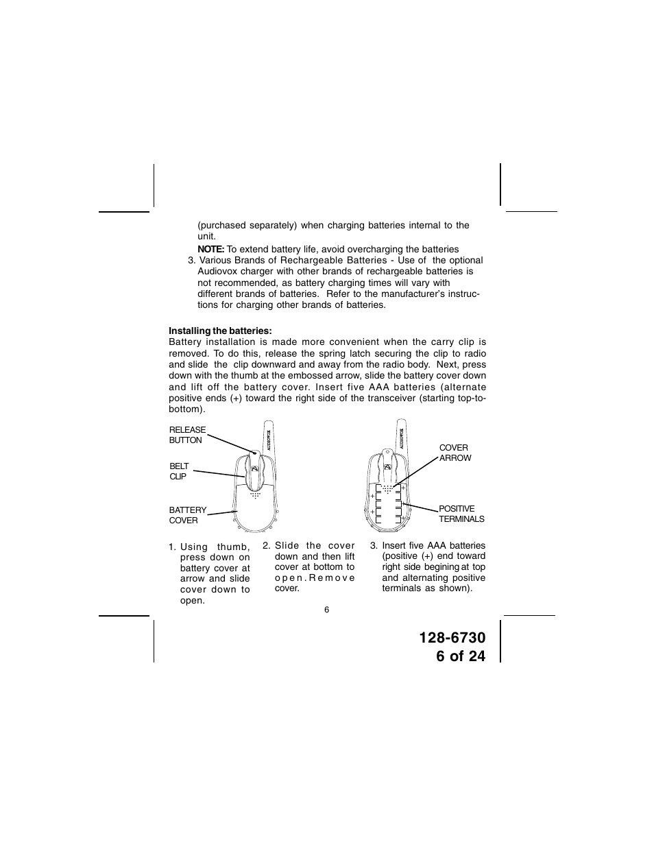 Audiovox GMRS7001-2 User Manual | Page 6 / 24