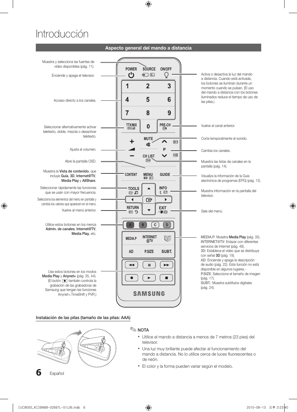 Introducción | Samsung UE65C8000XW User Manual | Page 130 / 374