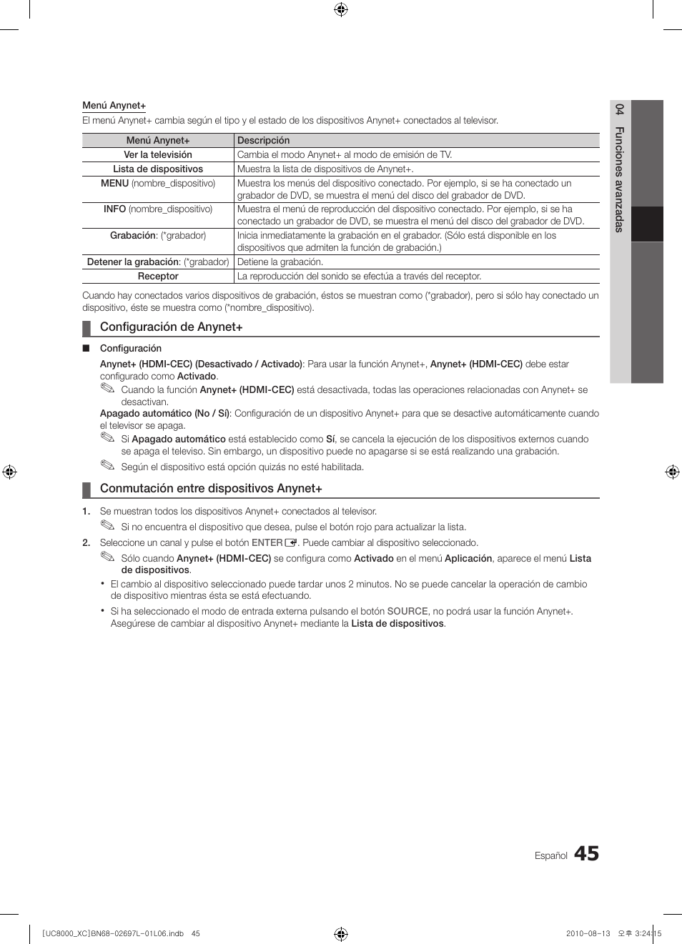 Samsung UE65C8000XW User Manual | Page 169 / 374