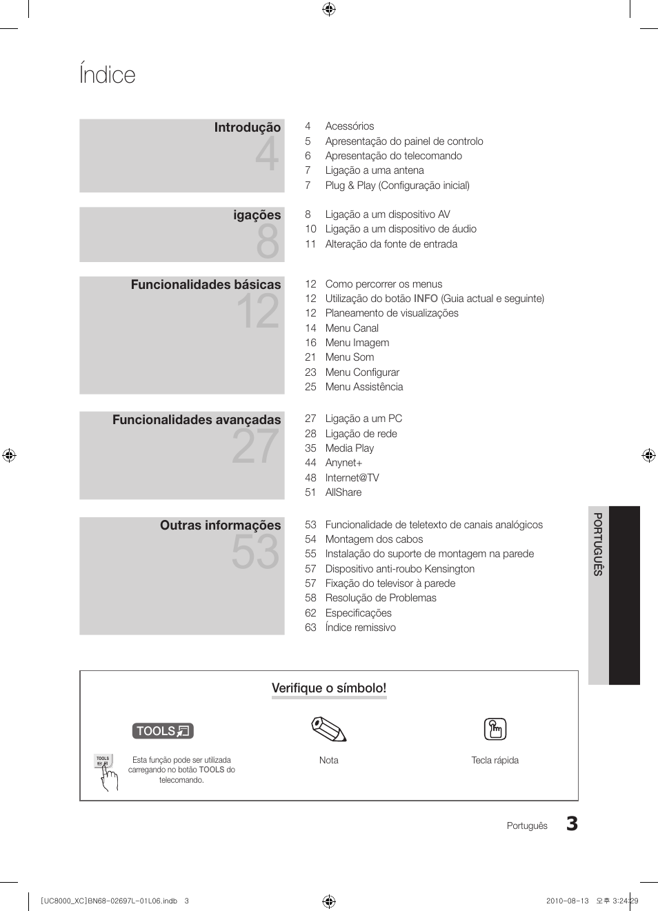 Índice | Samsung UE65C8000XW User Manual | Page 189 / 374