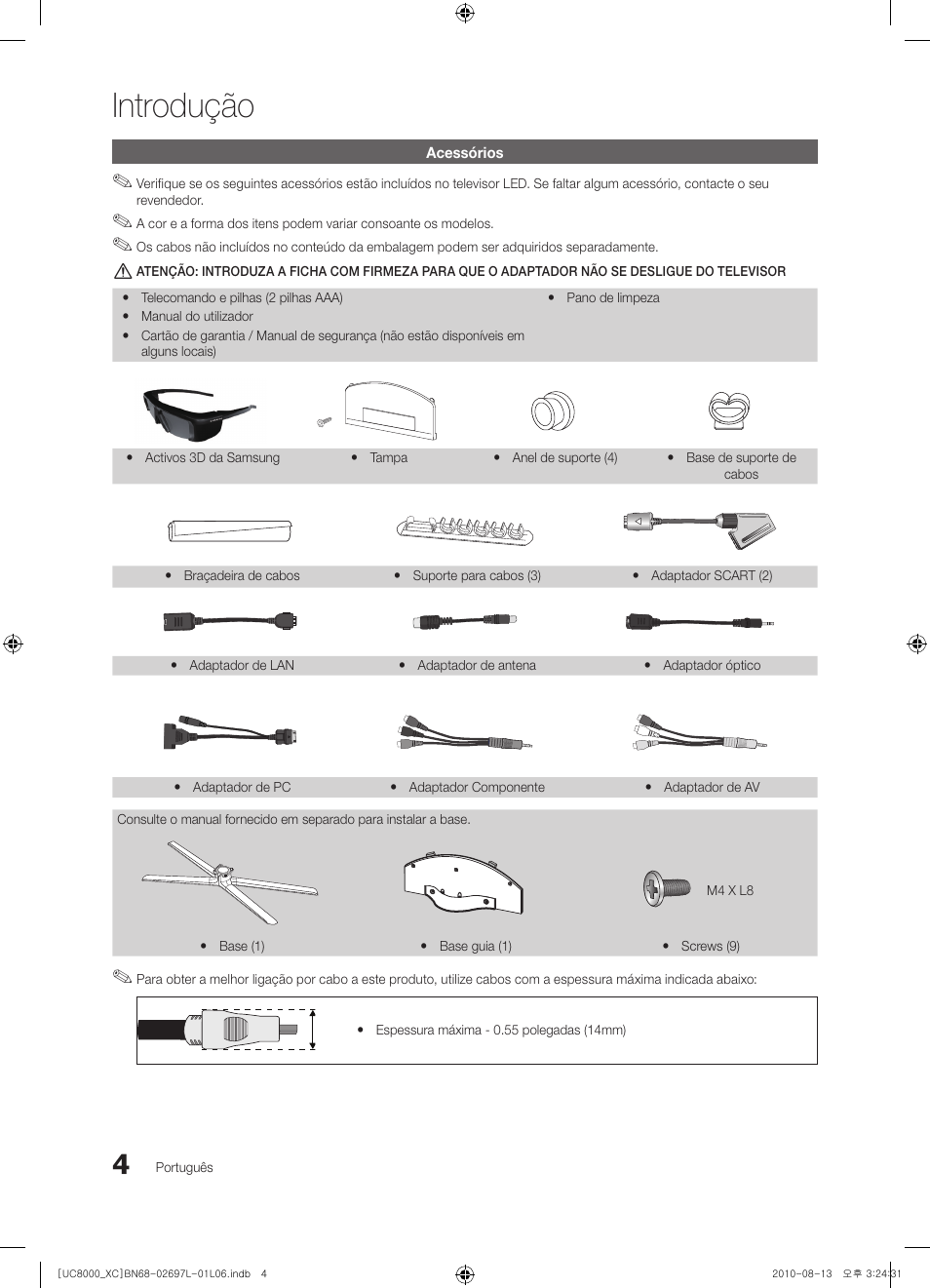Introdução | Samsung UE65C8000XW User Manual | Page 190 / 374