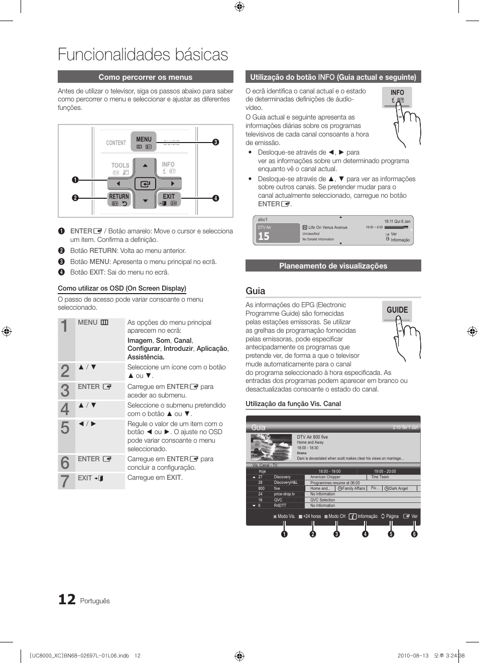 Funcionalidades básicas, Guia | Samsung UE65C8000XW User Manual | Page 198 / 374