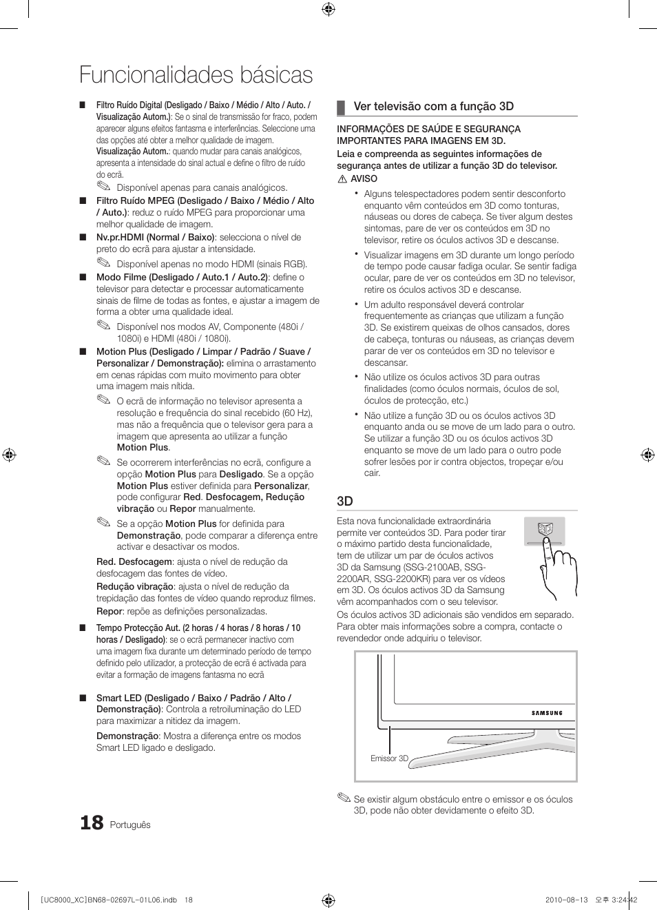 Funcionalidades básicas | Samsung UE65C8000XW User Manual | Page 204 / 374