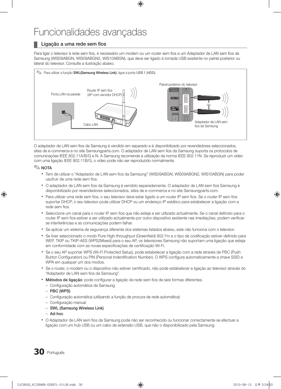 Funcionalidades avançadas | Samsung UE65C8000XW User Manual | Page 216 / 374