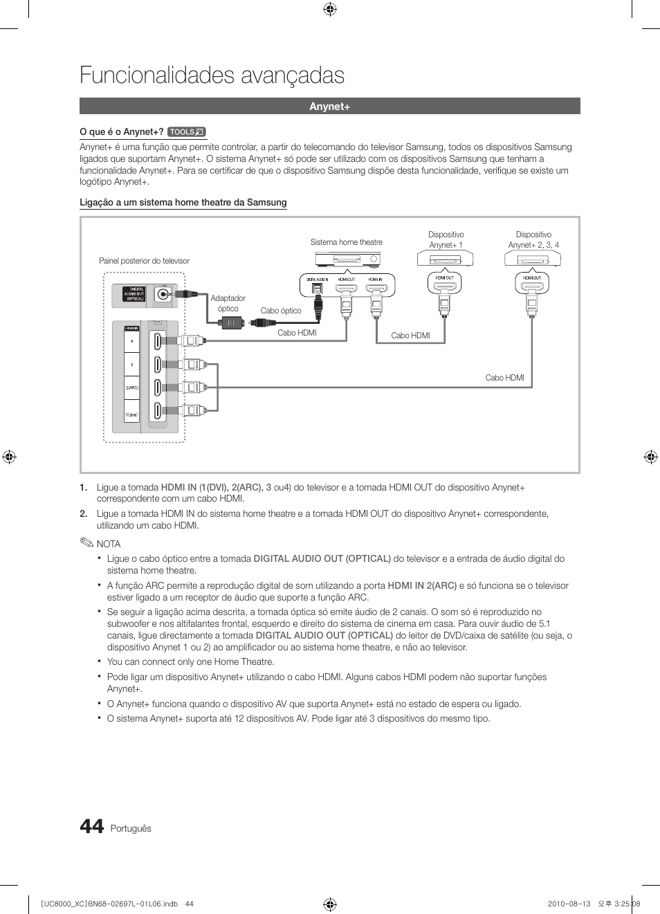 Funcionalidades avançadas | Samsung UE65C8000XW User Manual | Page 230 / 374