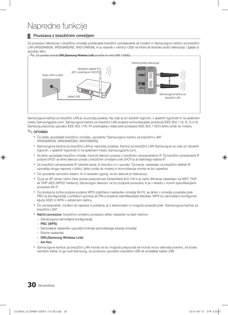 Napredne funkcije | Samsung UE65C8000XW User Manual | Page 278 / 374
