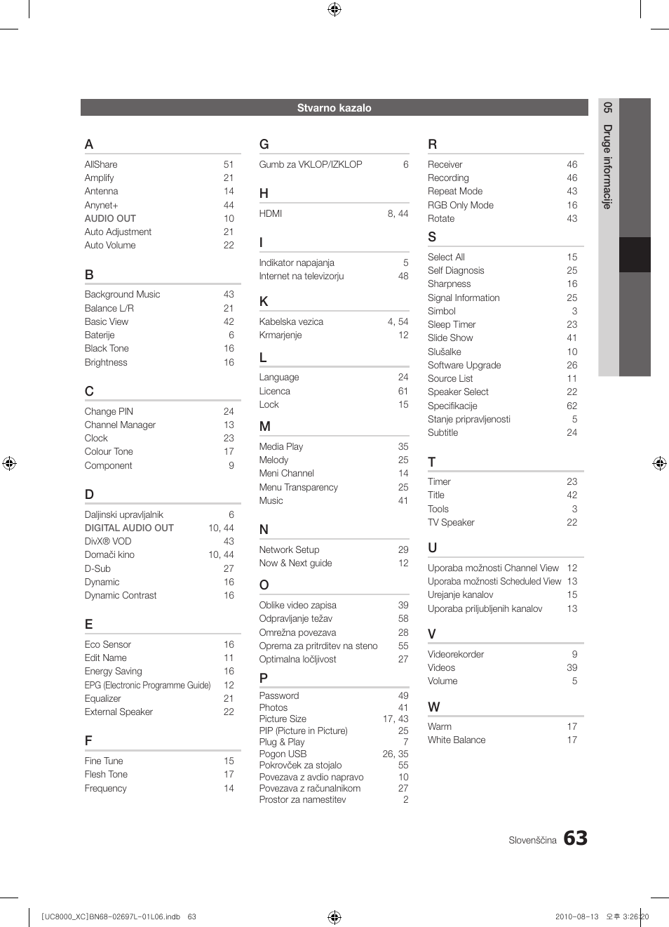 Samsung UE65C8000XW User Manual | Page 311 / 374