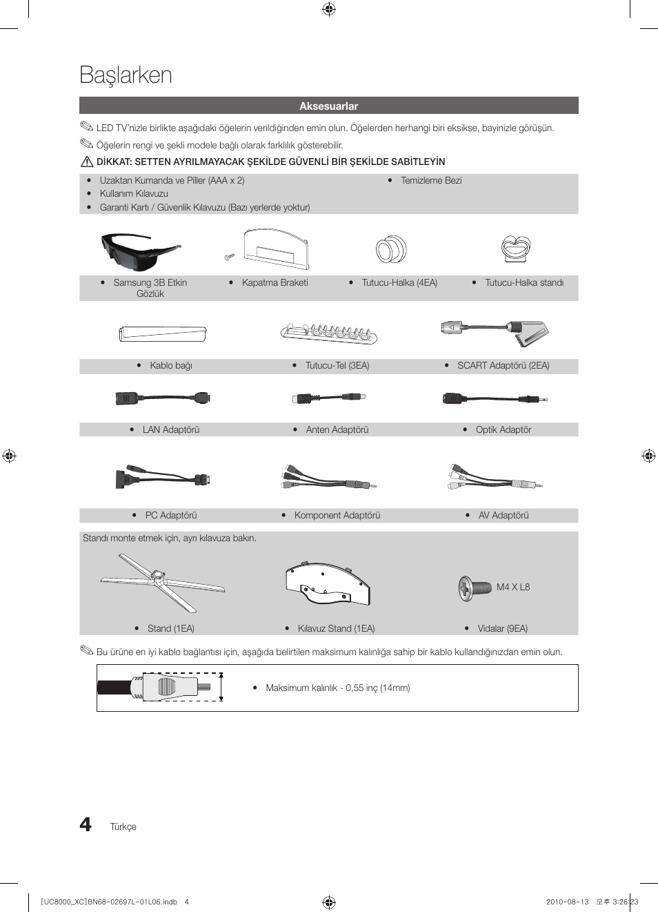 Başlarken | Samsung UE65C8000XW User Manual | Page 314 / 374