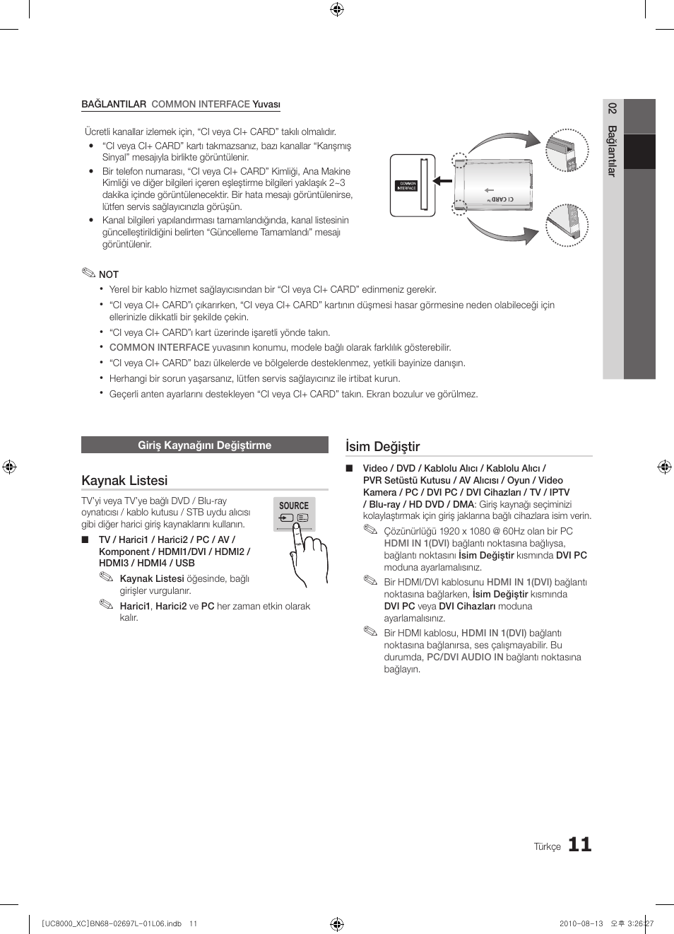 Samsung UE65C8000XW User Manual | Page 321 / 374
