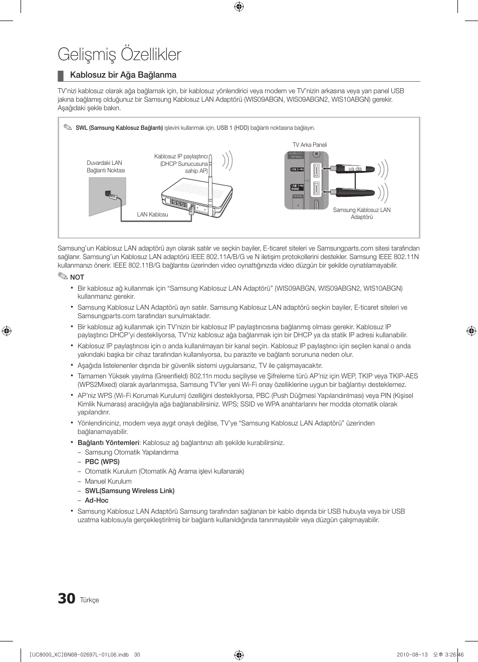Gelişmiş özellikler | Samsung UE65C8000XW User Manual | Page 340 / 374