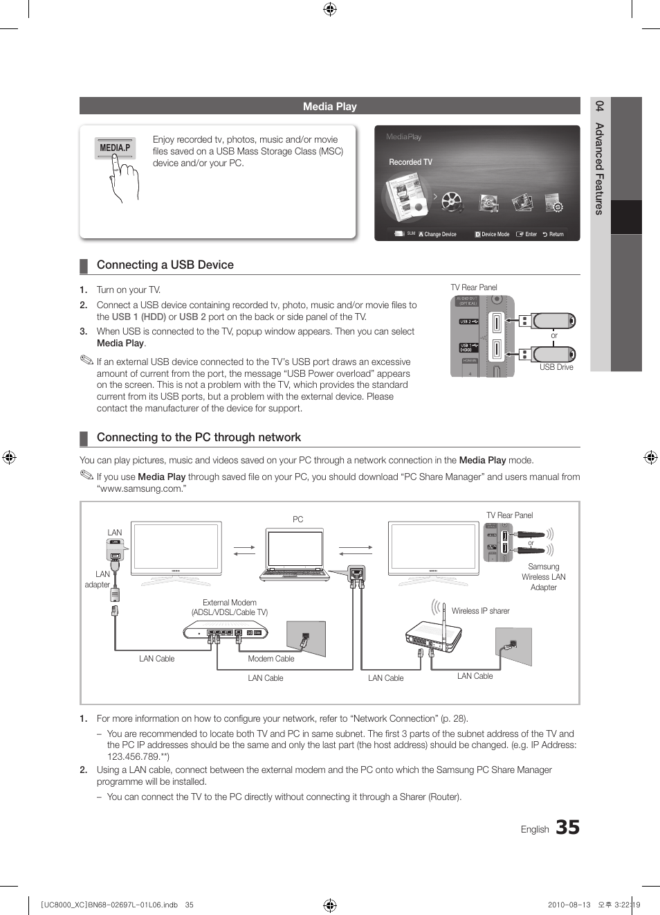 Samsung UE65C8000XW User Manual | Page 35 / 374
