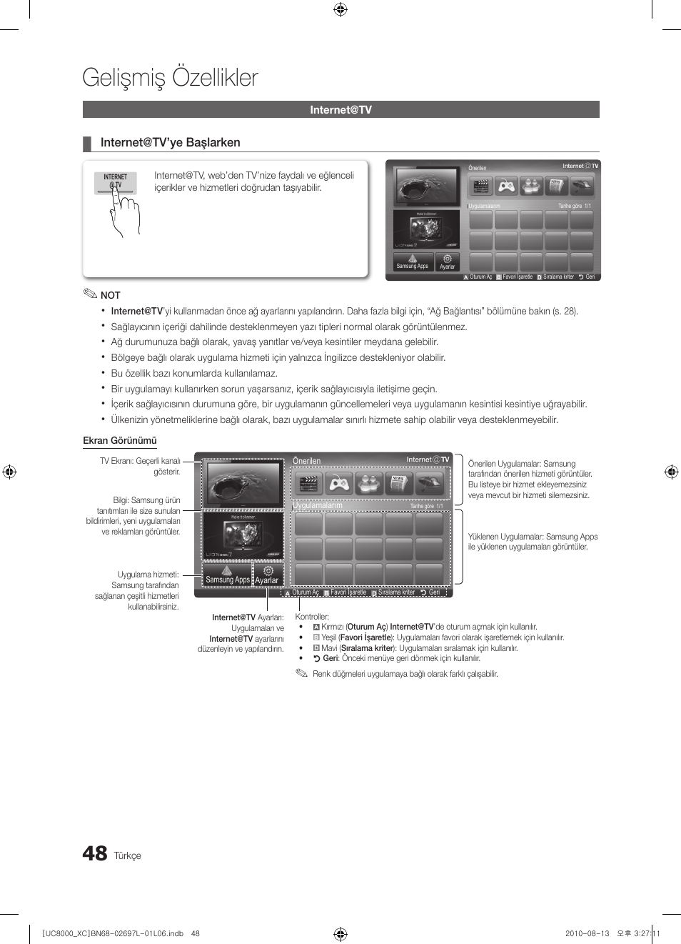 Gelişmiş özellikler | Samsung UE65C8000XW User Manual | Page 358 / 374