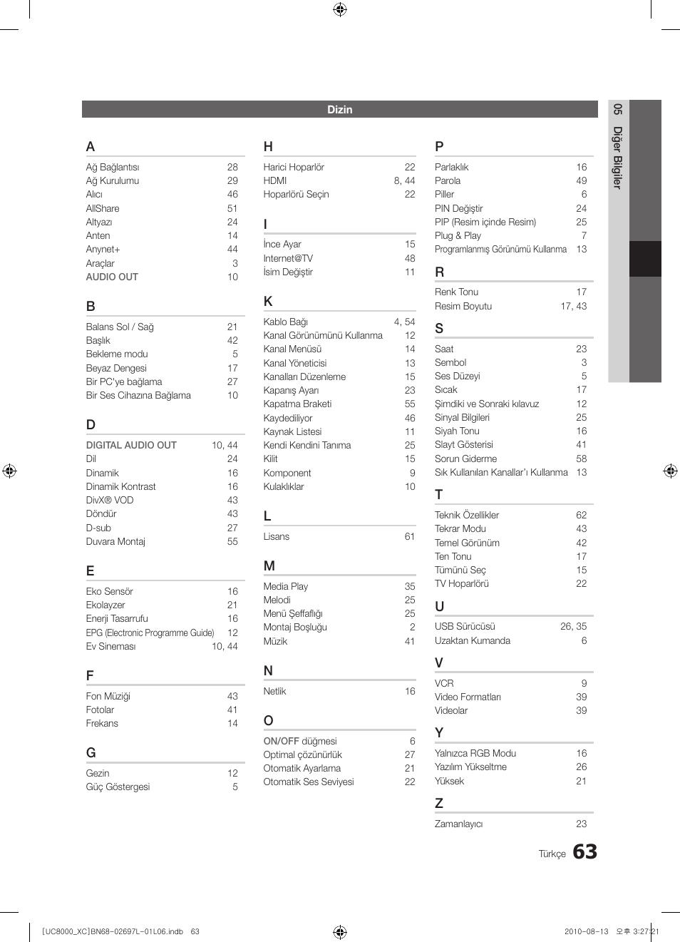Samsung UE65C8000XW User Manual | Page 373 / 374