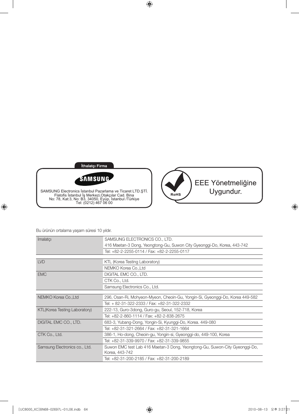 Samsung UE65C8000XW User Manual | Page 374 / 374