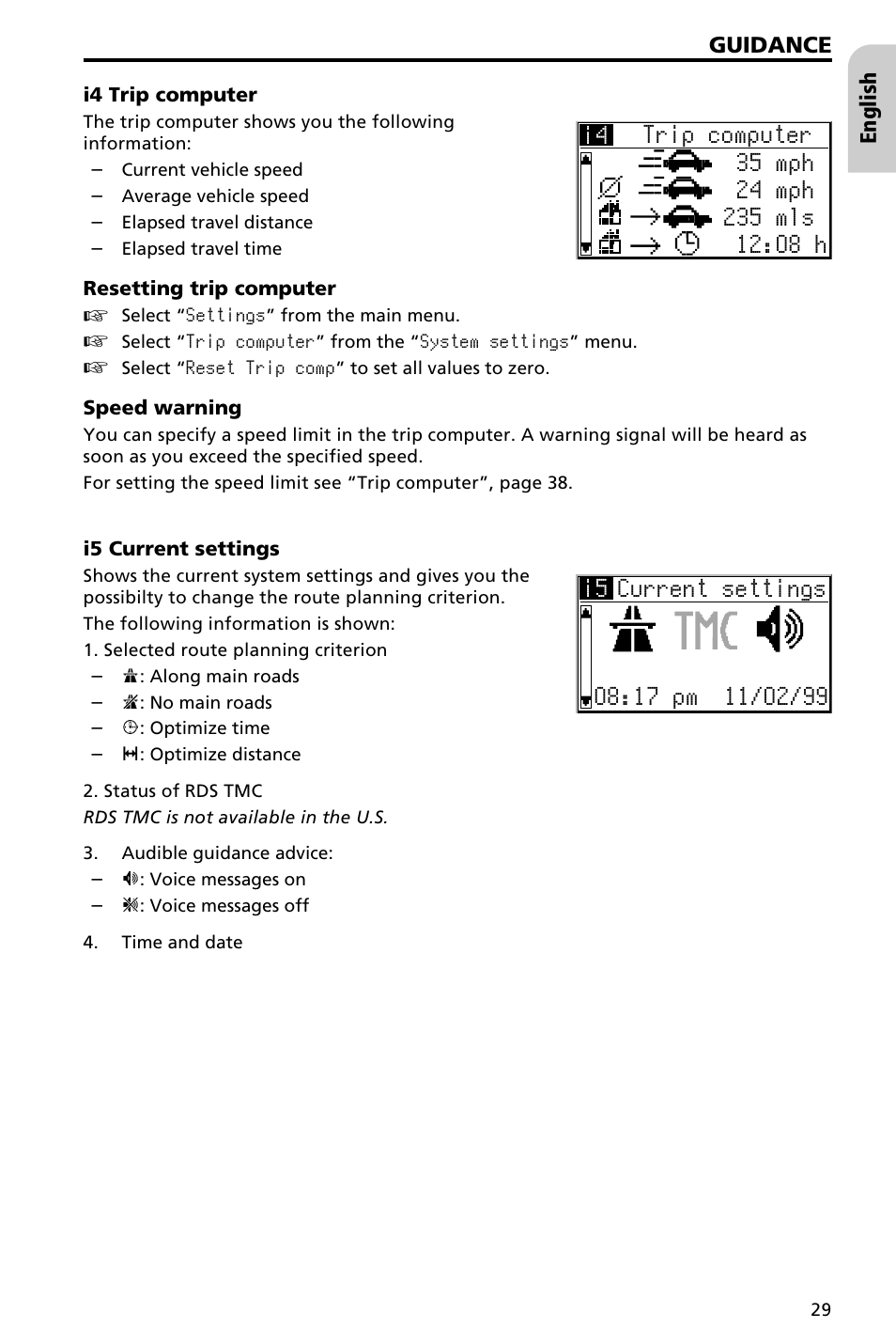 Changing the distance 30 | Audiovox NAV3000 User Manual | Page 29 / 98