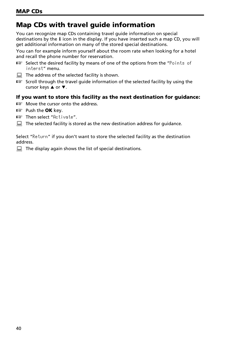 Maintenance & care 41, Replacing batteries of the remote control 41, Cleaning of the remote control and the monitor 41 | Map cds with travel guide information | Audiovox NAV3000 User Manual | Page 40 / 98