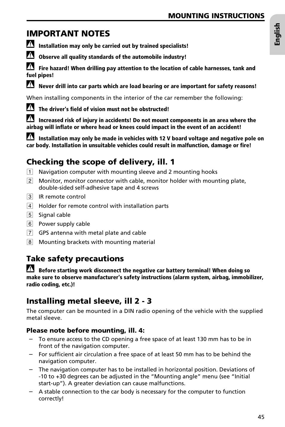 Audiovox NAV3000 User Manual | Page 45 / 98