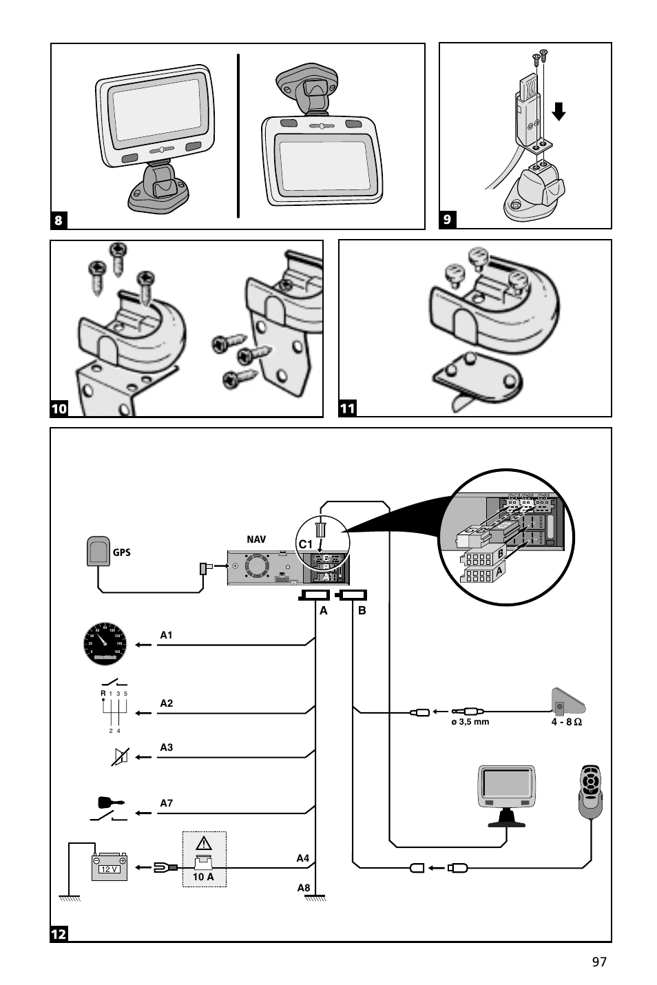 Có mo fun cio na el sis te ma de na ve ga ción? 54, Bc1 a | Audiovox NAV3000 User Manual | Page 97 / 98