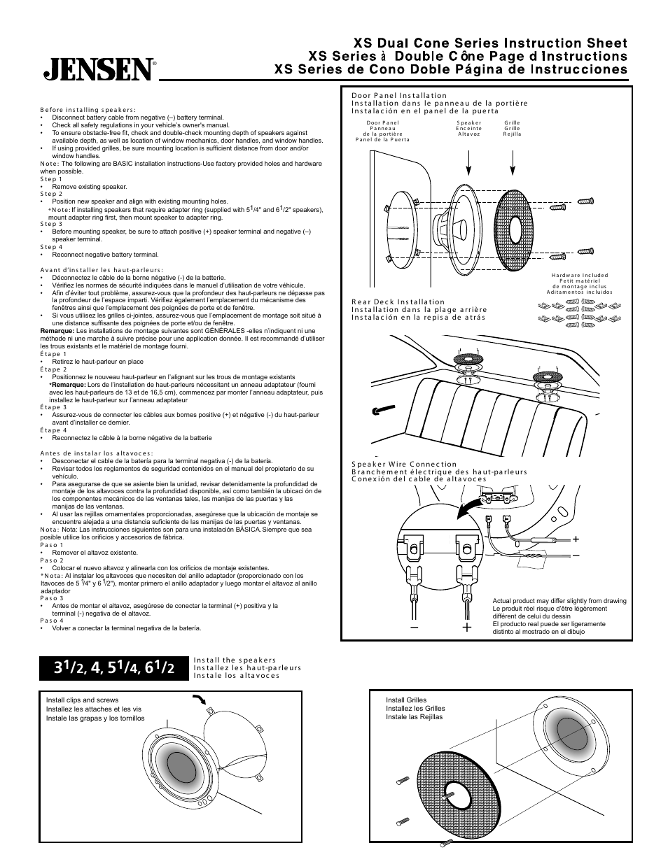 Jensen XS Dual User Manual | 2 pages