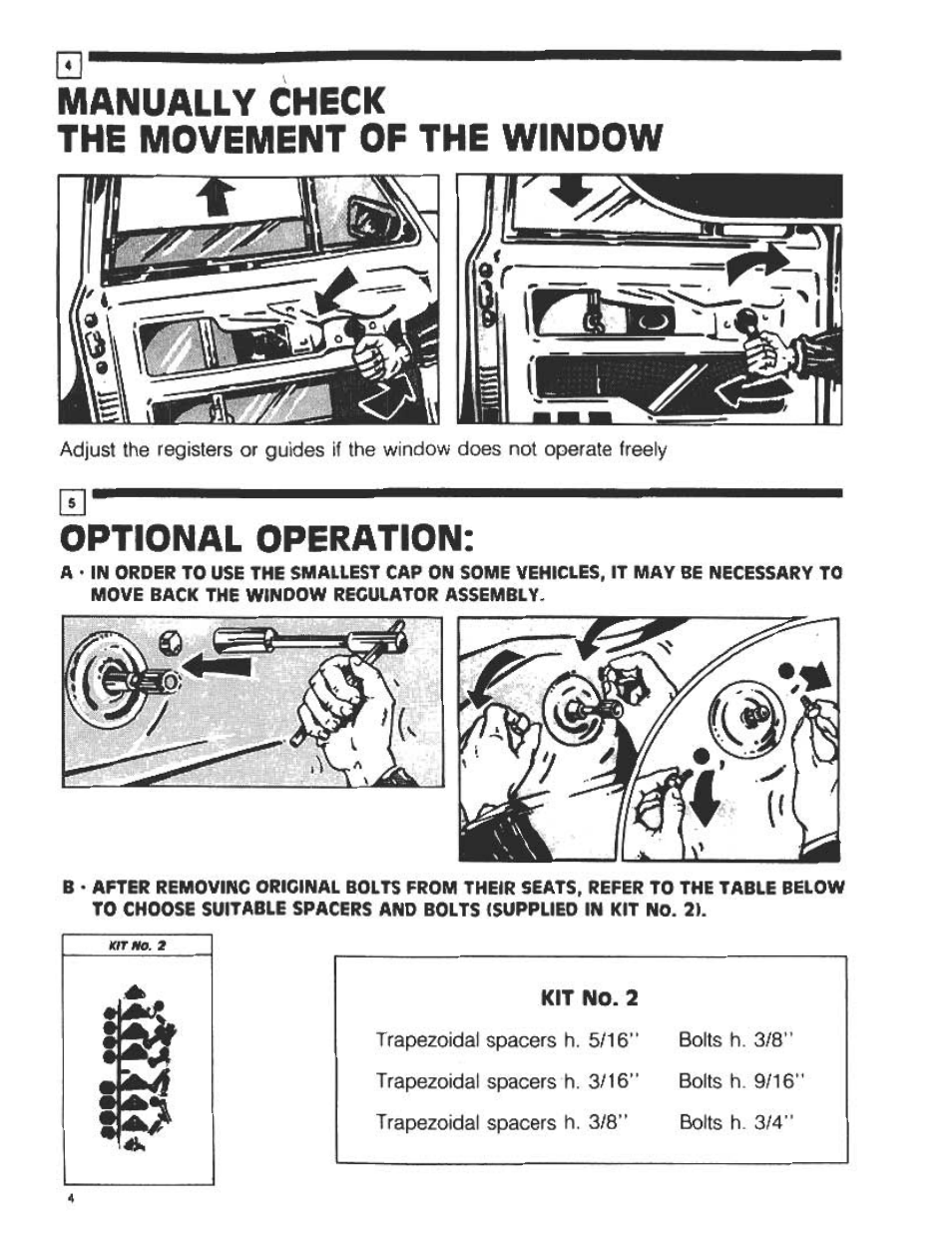 Manually check the movement of the window, Optional operation | Audiovox Automobile Accessories User Manual | Page 3 / 20