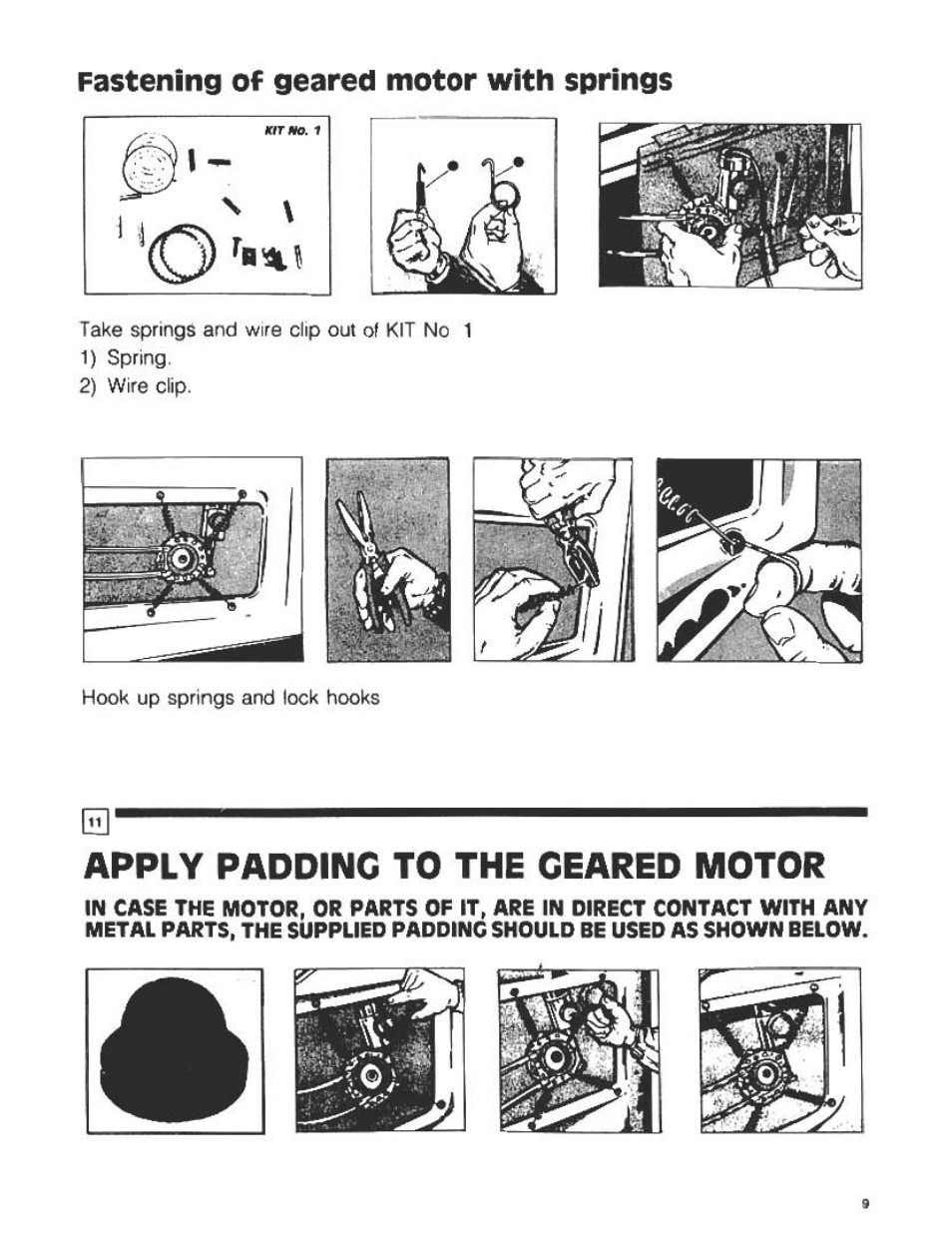 Apply padding to the geared motor | Audiovox Automobile Accessories User Manual | Page 8 / 20