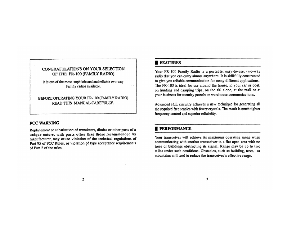 Audiovox FR-100 User Manual | Page 2 / 6