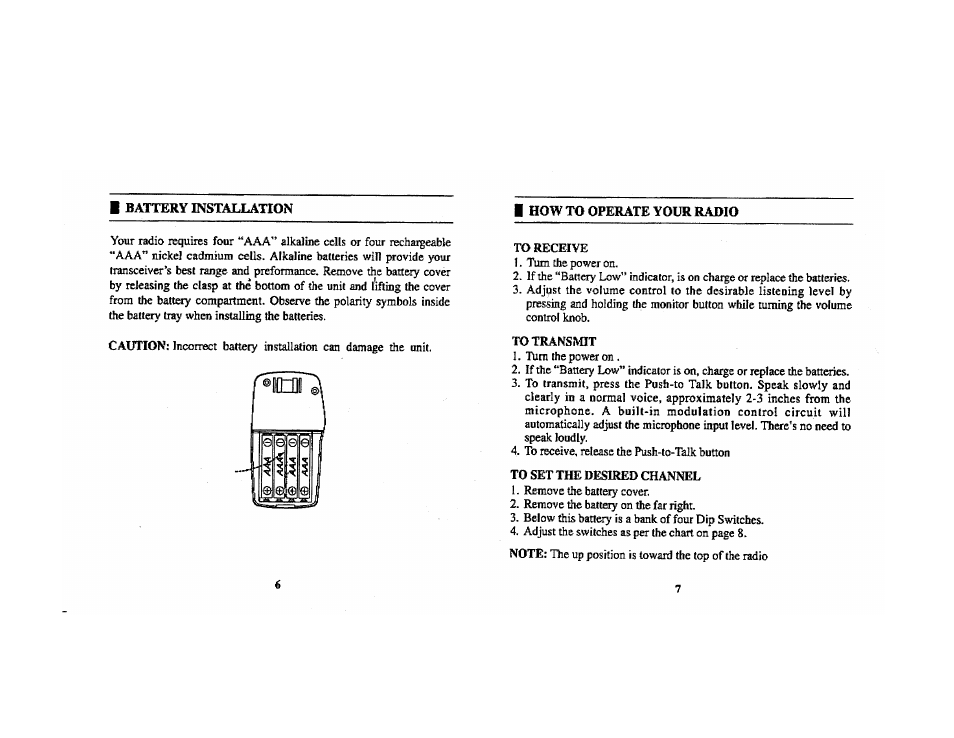 I how to operate your radio | Audiovox FR-100 User Manual | Page 4 / 6