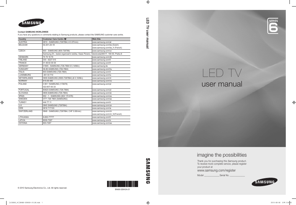 Samsung UE55C6900VS User Manual | 374 pages