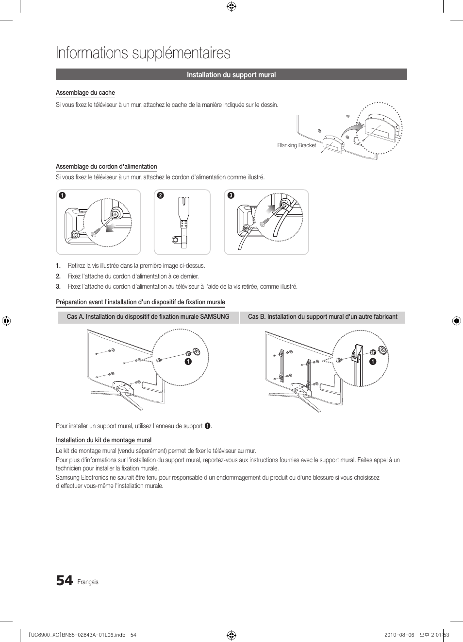 Informations supplémentaires | Samsung UE55C6900VS User Manual | Page 116 / 374