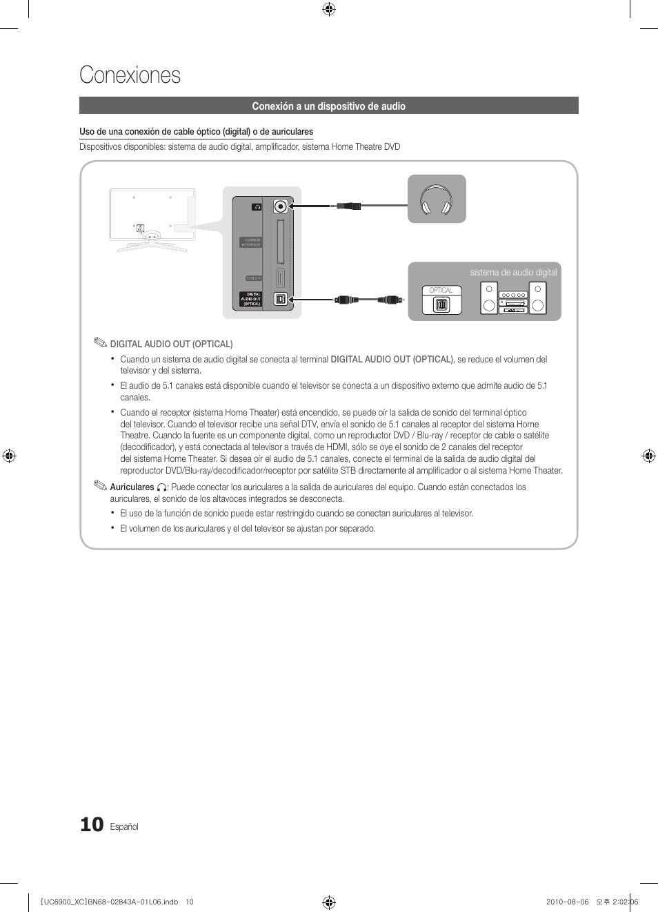 Conexiones | Samsung UE55C6900VS User Manual | Page 134 / 374